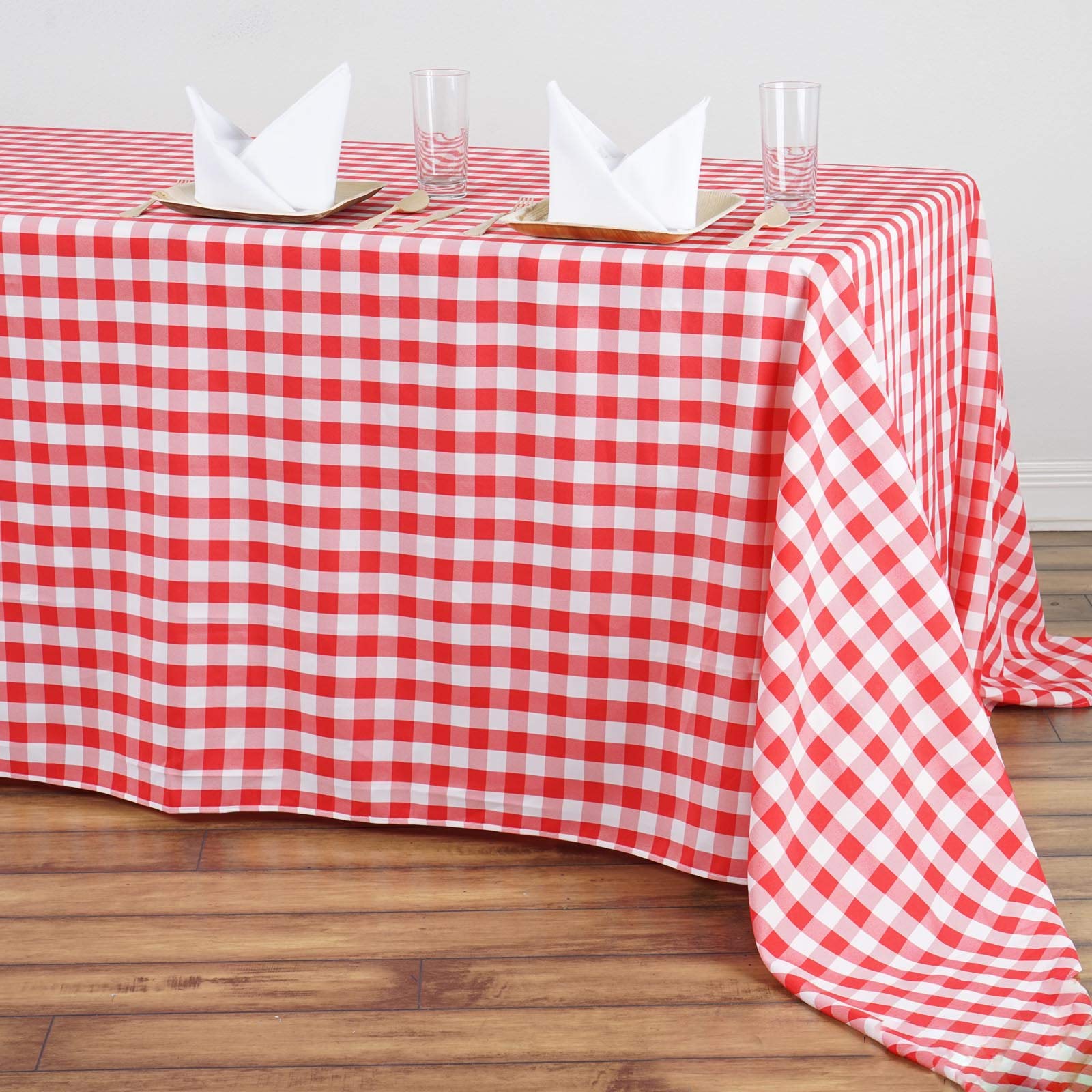 Balsacircle 90-Inch X 156-Inch Red Checkered Tablecloth Table Linens Wedding Party Events Decorations Kitchen Dining Catering